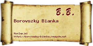 Borovszky Bianka névjegykártya